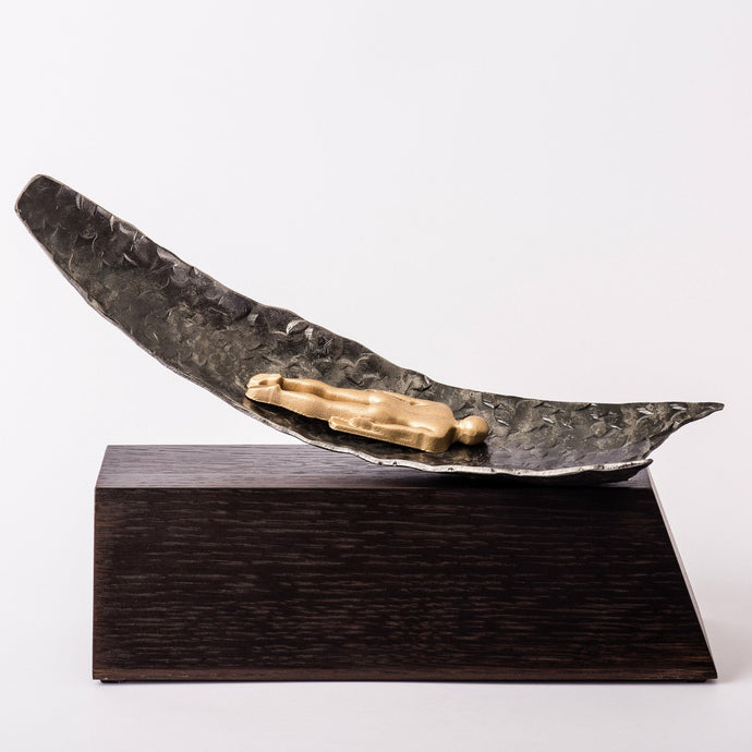 Unikāla sporta balva skeletonā_metāla koka balva_roku darbs_Awards and Medal Studio_1